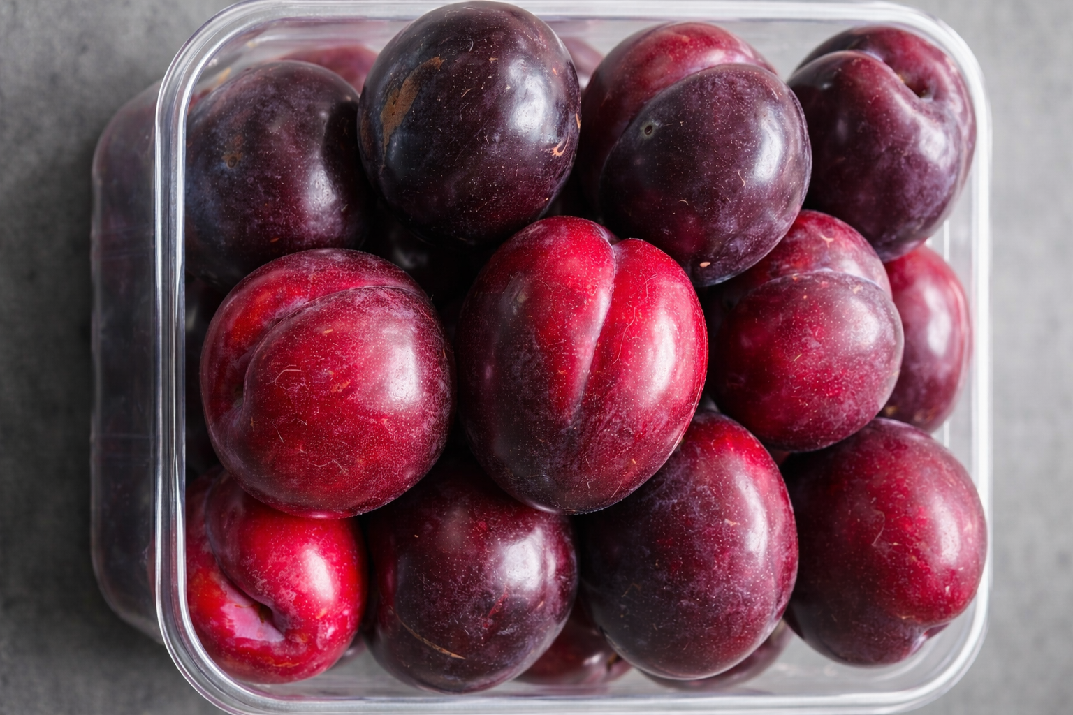 Black Doris plums ready for pickup